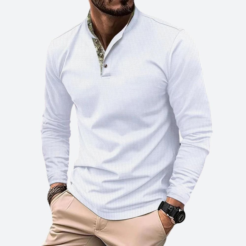 Sean | Heren Poloshirt met Lange Mouwen en Stretch
