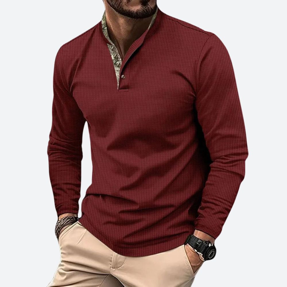 Sean | Heren Poloshirt met Lange Mouwen en Stretch