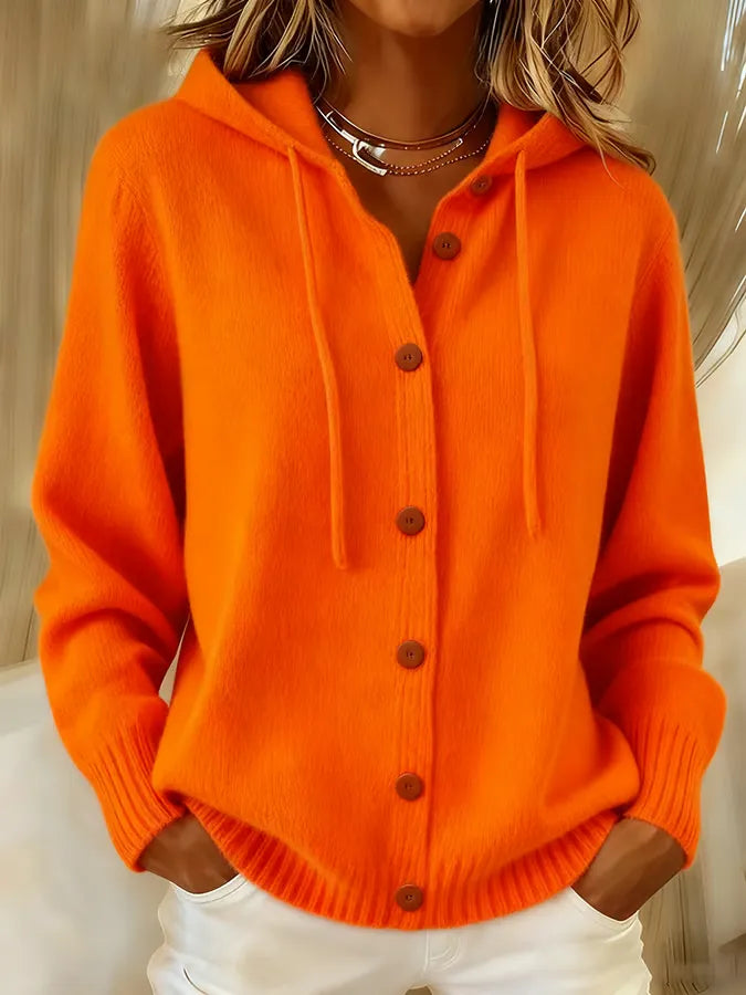 Barbara | Dames Vest-Hoodie met Capuchon en Knoopsluiting