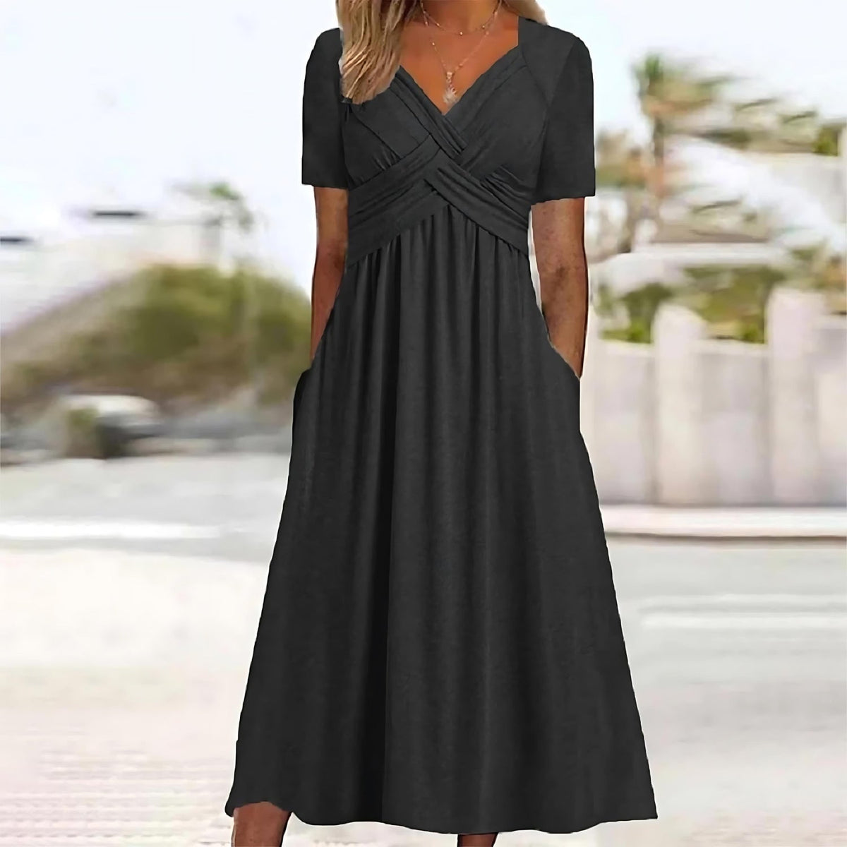 Perla | Elegante midi-jurk met A-lijn
