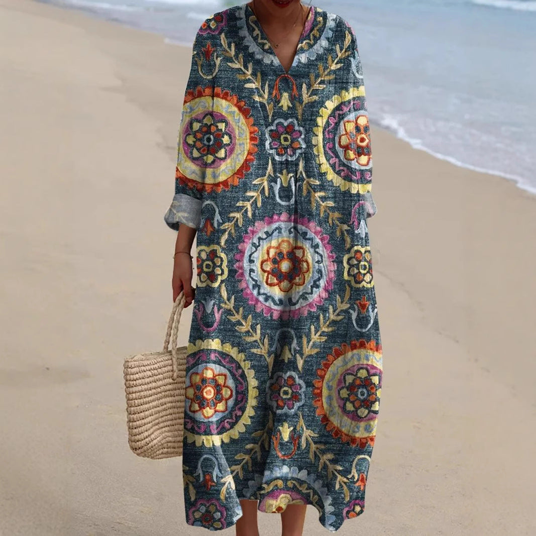 Soraya | Bohemian Jurk met Etnische Print