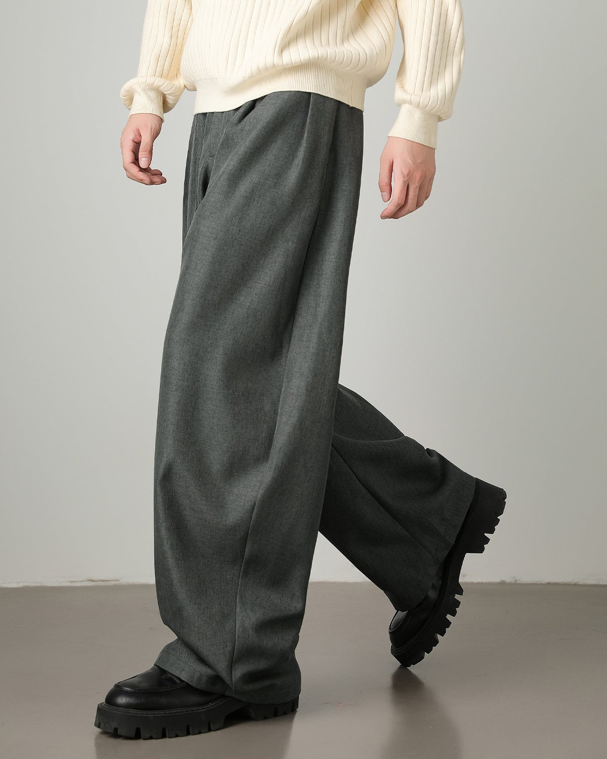 Matthew | Heren Plooi Broek met Hoge Taille