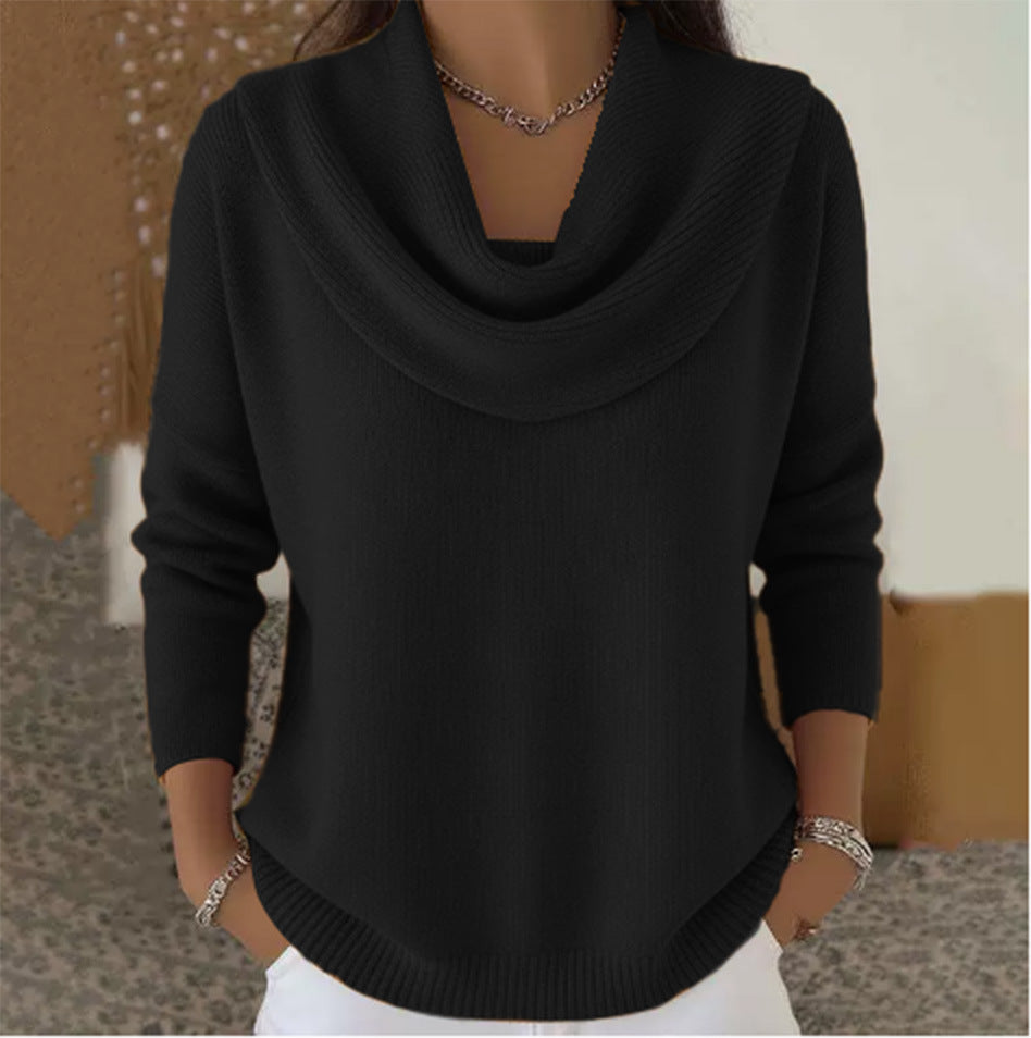 Emily | Dames Trui met Gedrapeerde Col