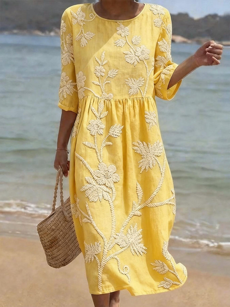 Amelia | Geborduurde Vintage Jurk