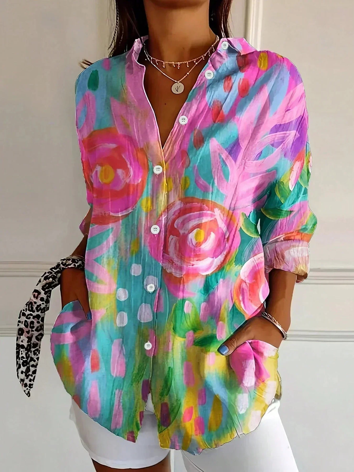 Portia | Blouse met kleurrijke print