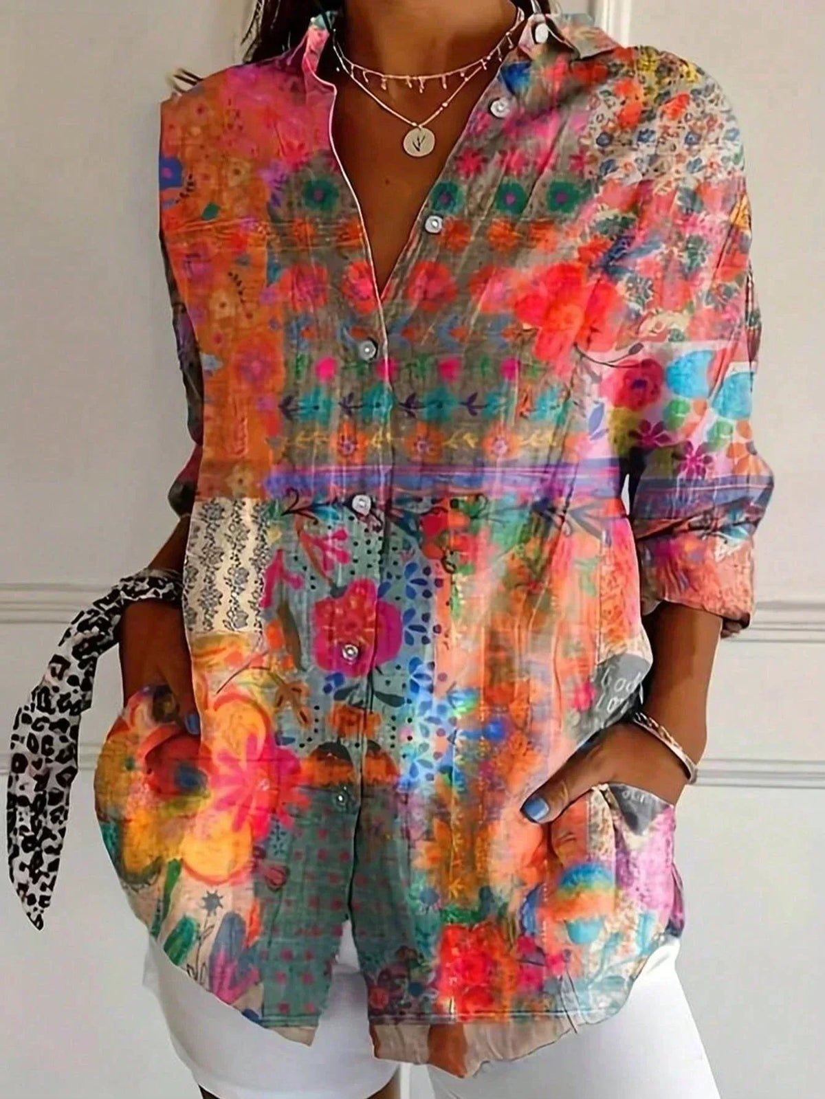 Portia | Blouse met kleurrijke print