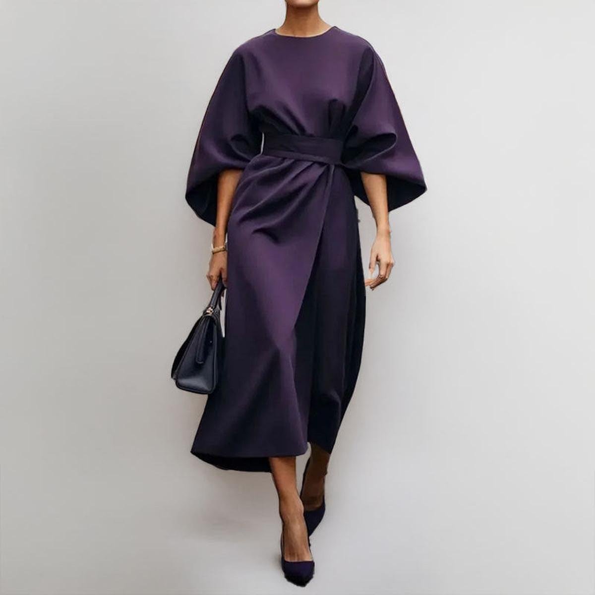 Eldra | Maxi-jurk met vleermuismouwen