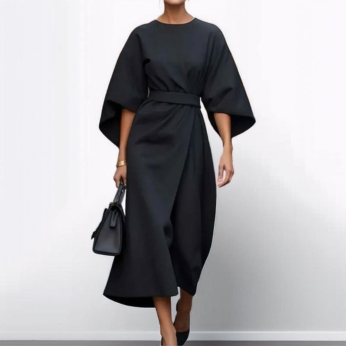 Eldra | Maxi-jurk met vleermuismouwen