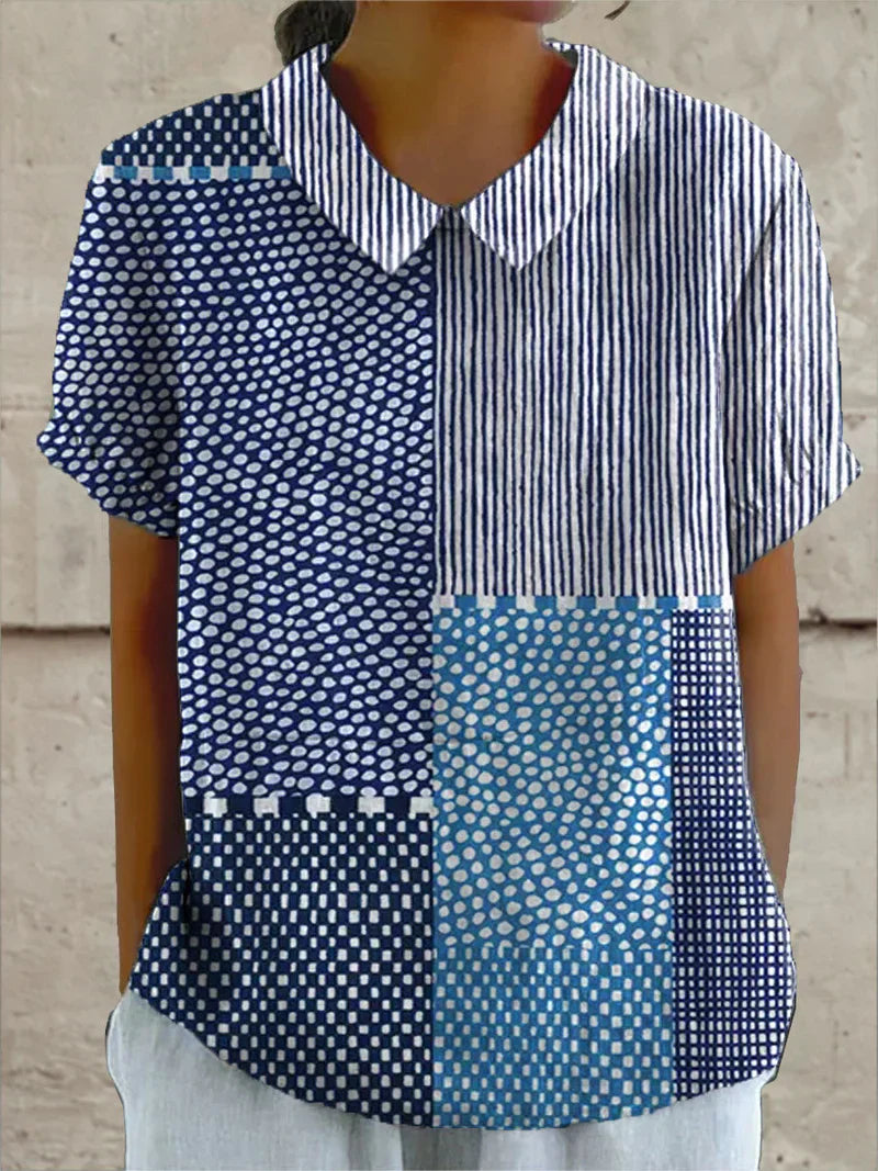 Stacey | Kleurrijk shirt met artistieke print