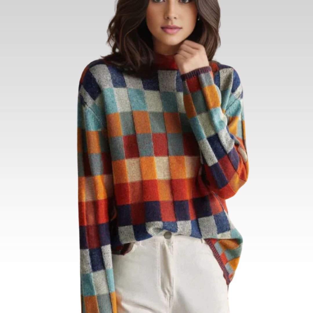 Ravelyn | Rollneck Trui met Patchwork