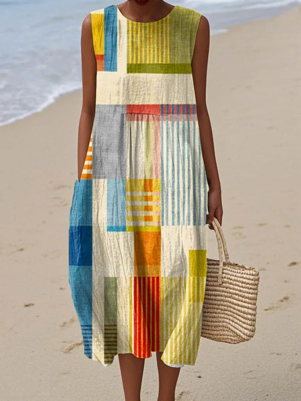 Eve | Geometrische Midi Jurk
