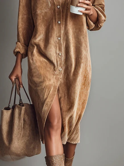 Giulia | Jurk van zacht corduroy