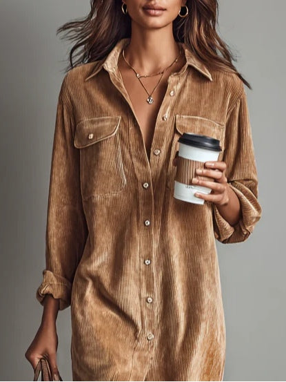 Giulia | Jurk van zacht corduroy
