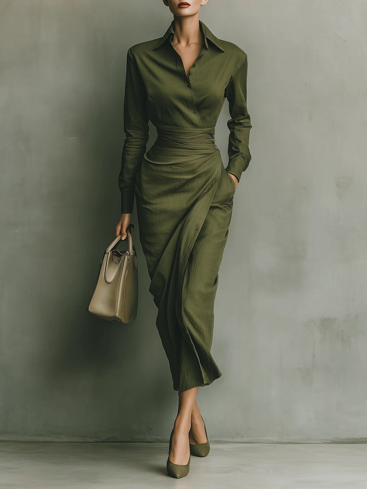 Sairen | Elegante Getailleerde Wikkeljurk