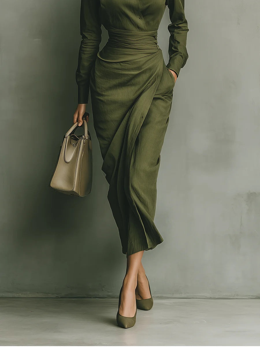 Sairen | Elegante Getailleerde Wikkeljurk