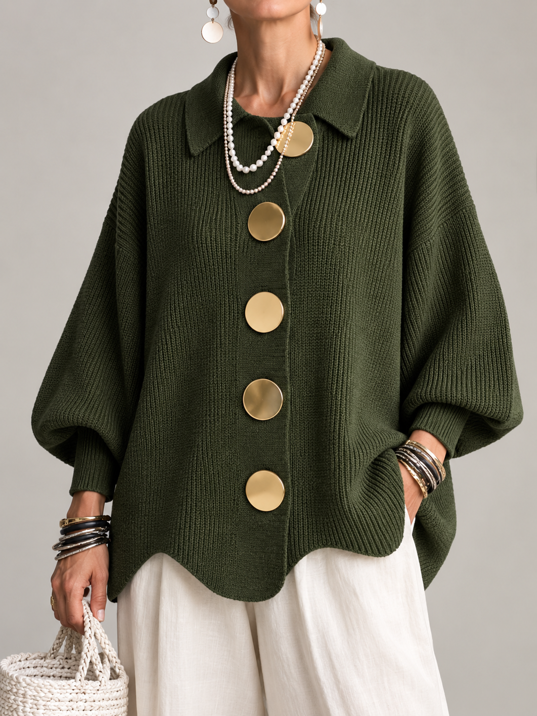 Isabelle | Oversized vest met kraag
