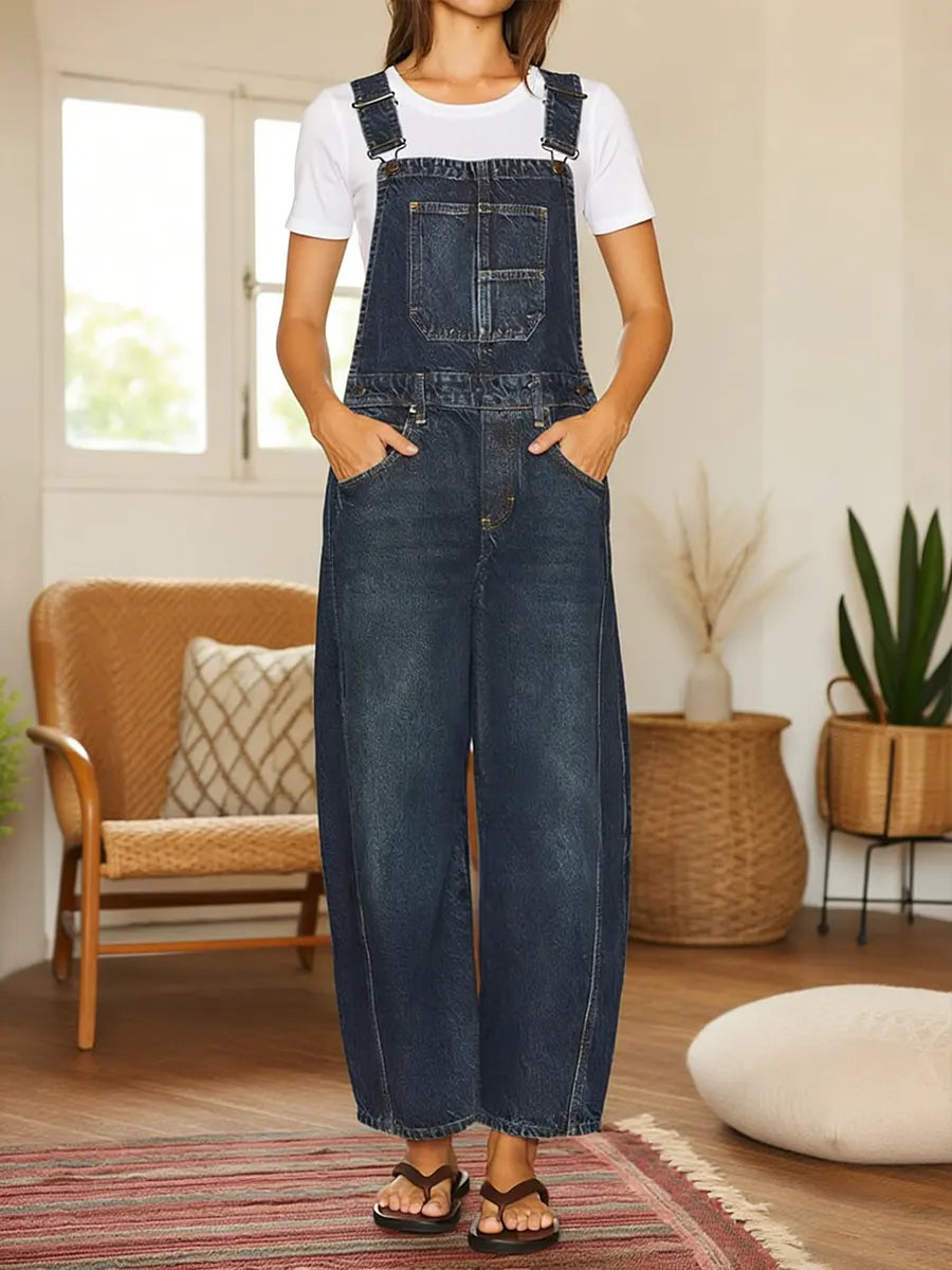 Jennifer | Denim Tuinbroek Jumpsuit met Zakken