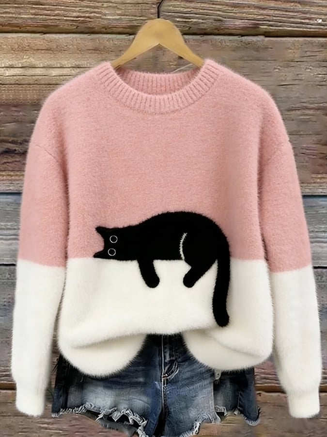 Aubrey | Oversized Damestrui met Kattenprint