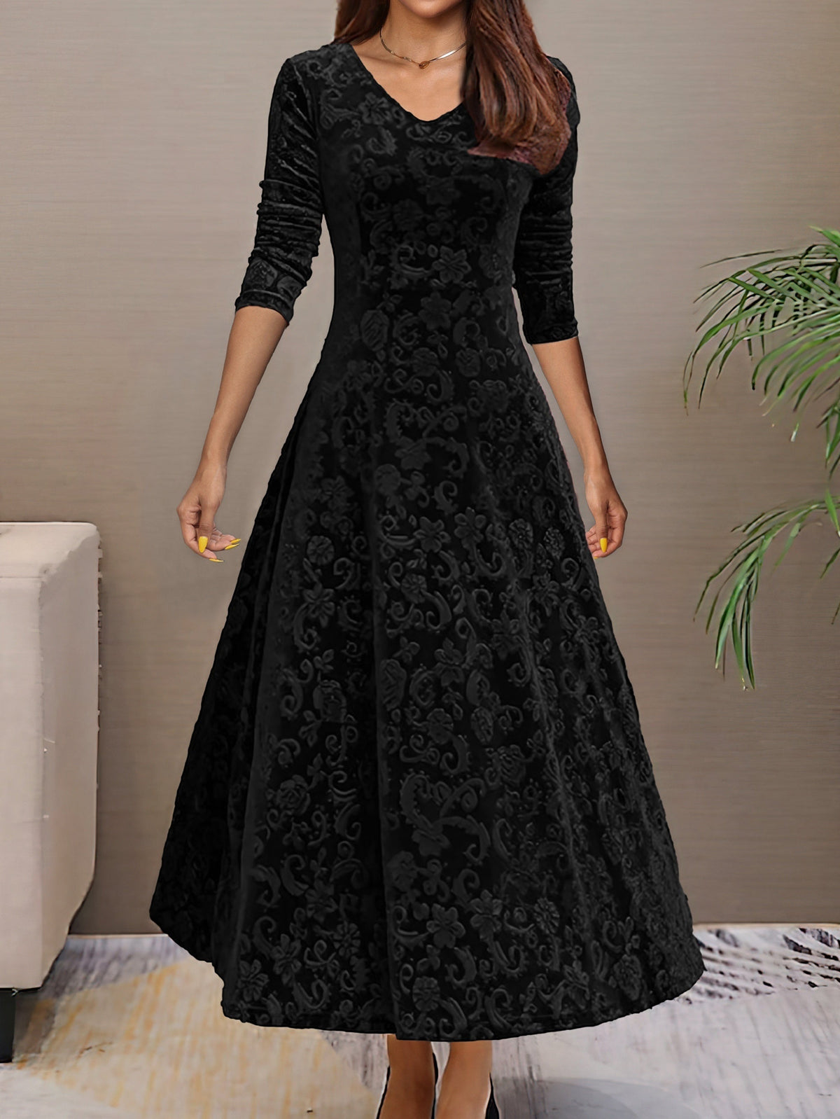 Denise | Fluwelen elegante jurk