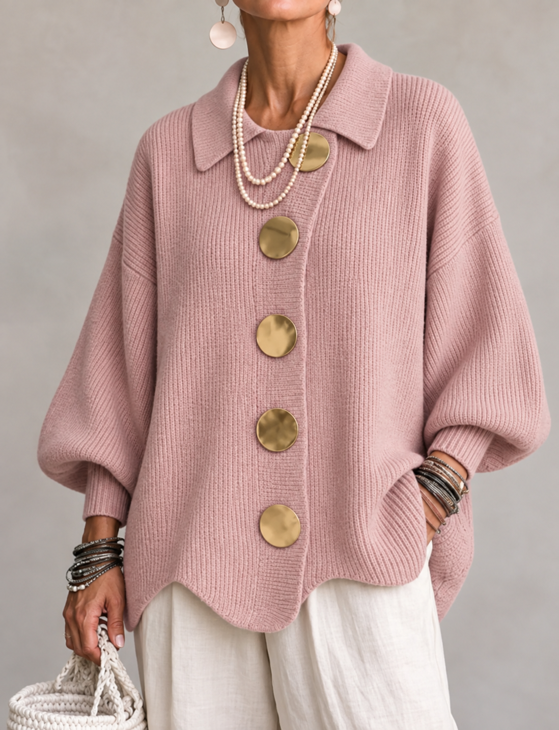 Isabelle | Oversized vest met kraag