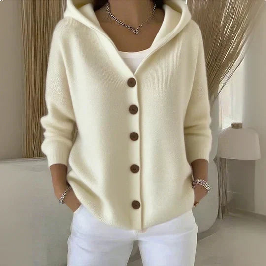 Melissa | Dames Vest met Capuchon en Knoopsluiting