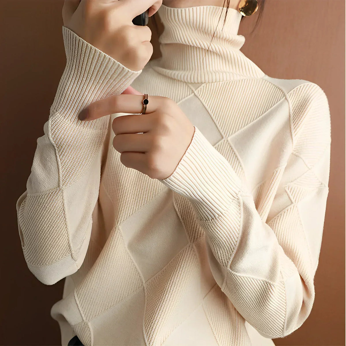 Marcelle | Elegante Coltrui met Geometrisch Patroon