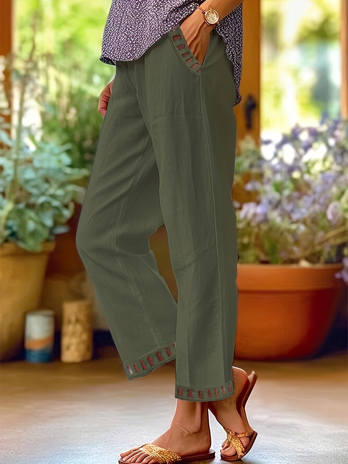 Wren™ Ontspannen Cropped Broek Met Contrastafwerking