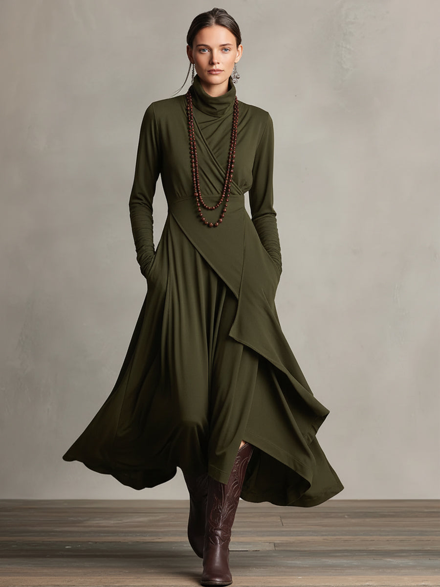 Natalie | Elegante gedrapeerde jurk
