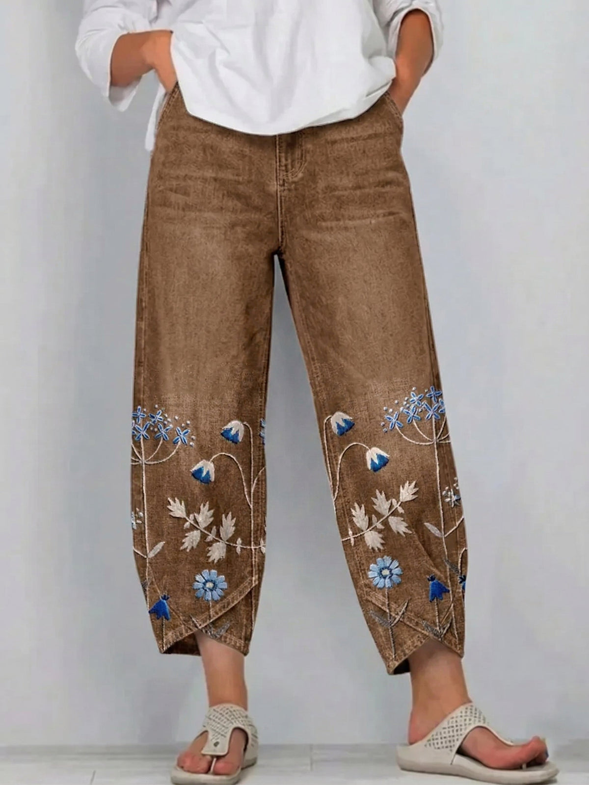 Avery | Casual Geborduurde Broek