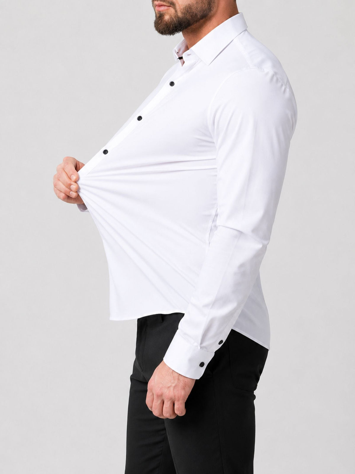 Keith | Heren Stretch Overhemd met Lange Mouwen