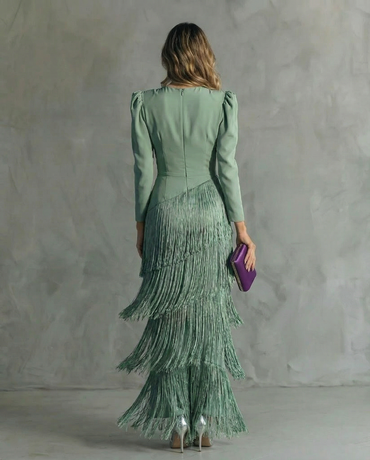 Maria | Elegante jurk met franjemouwen