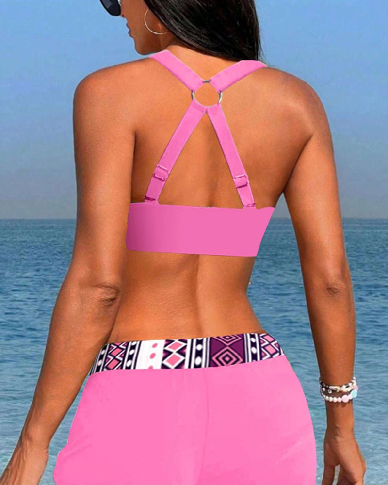 Liv | Hoge taille bikini met geometrisch patroon