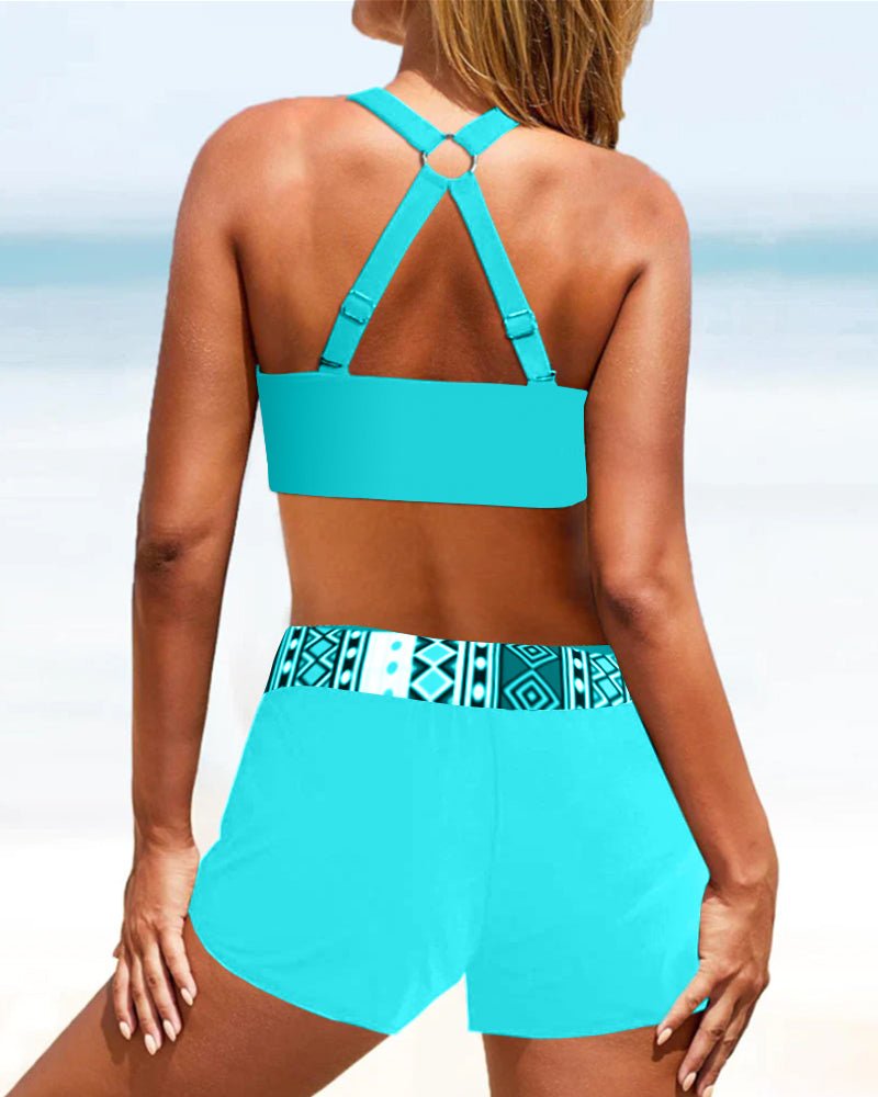 Liv | Hoge taille bikini met geometrisch patroon