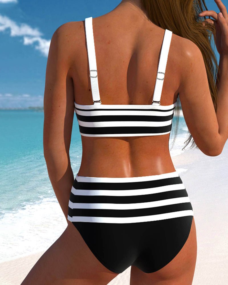 Flor | Hoge taille bikini's met strepen