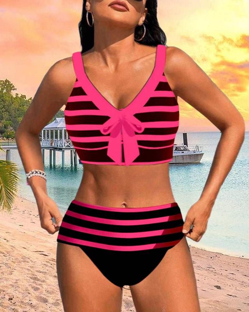 Flor | Hoge taille bikini's met strepen