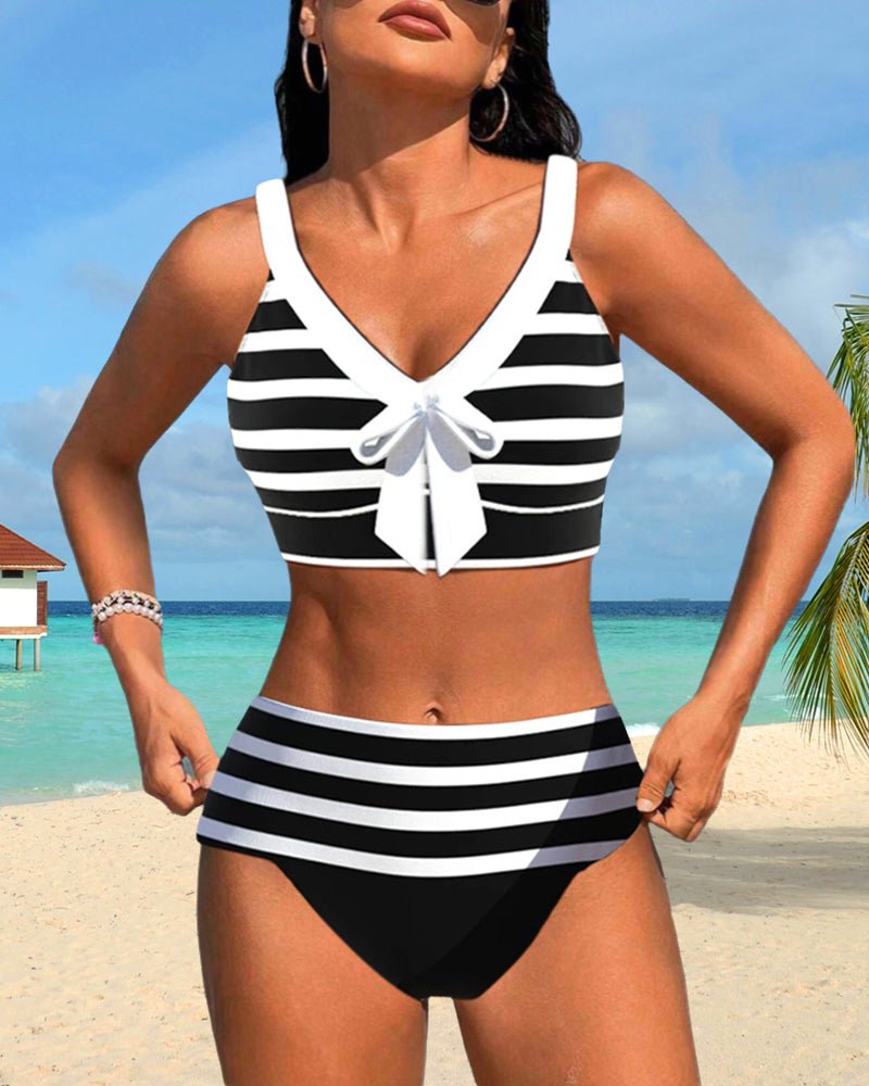 Flor | Hoge taille bikini's met strepen