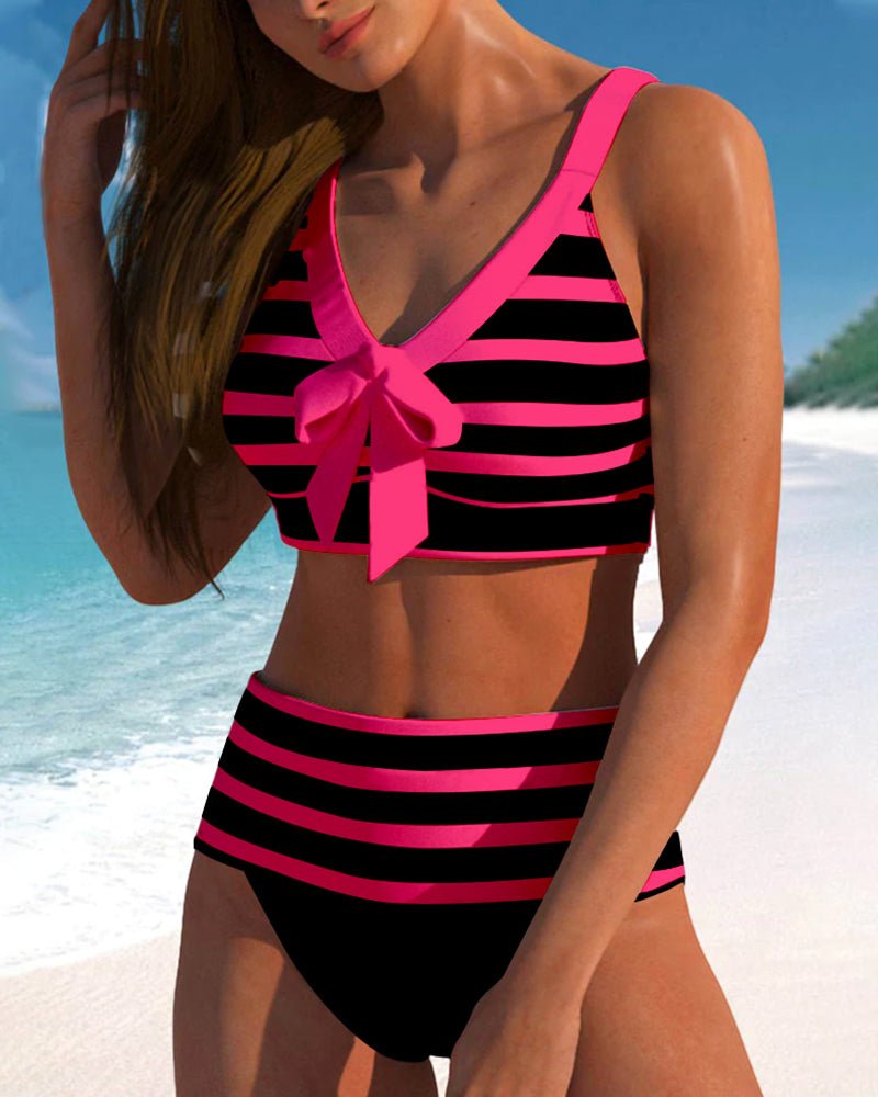 Flor | Hoge taille bikini's met strepen