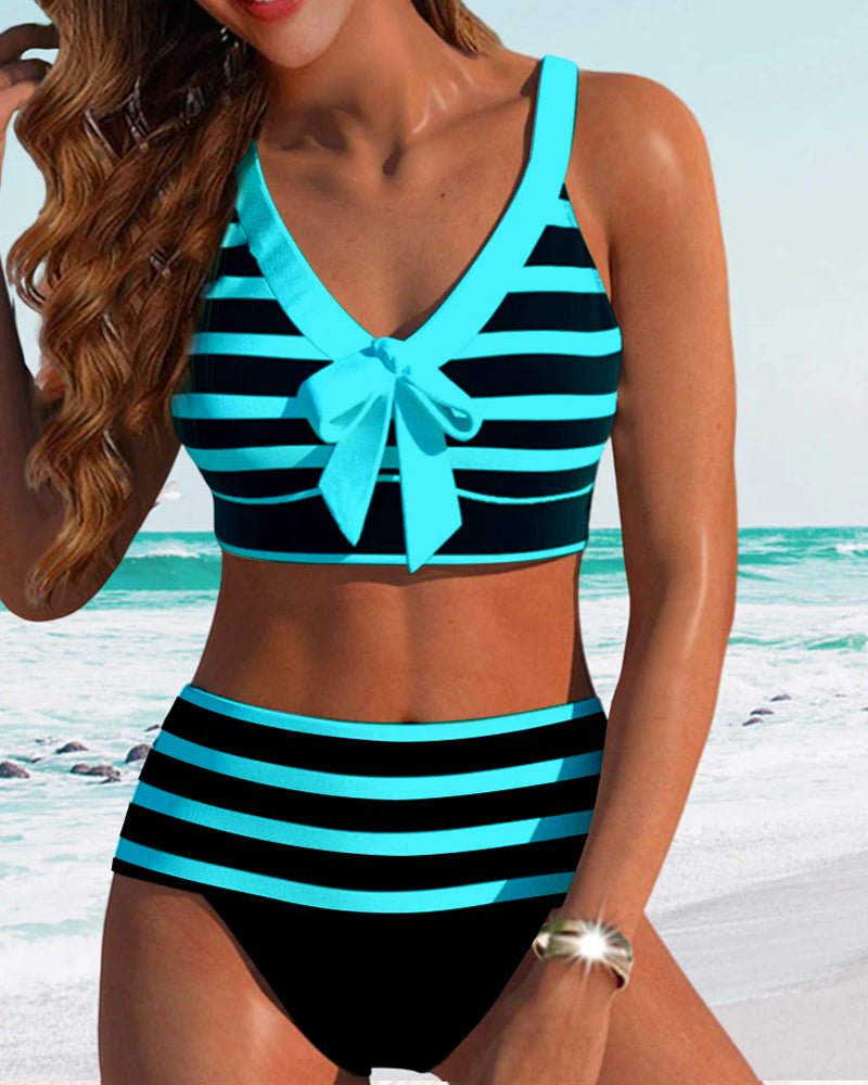 Flor | Hoge taille bikini's met strepen