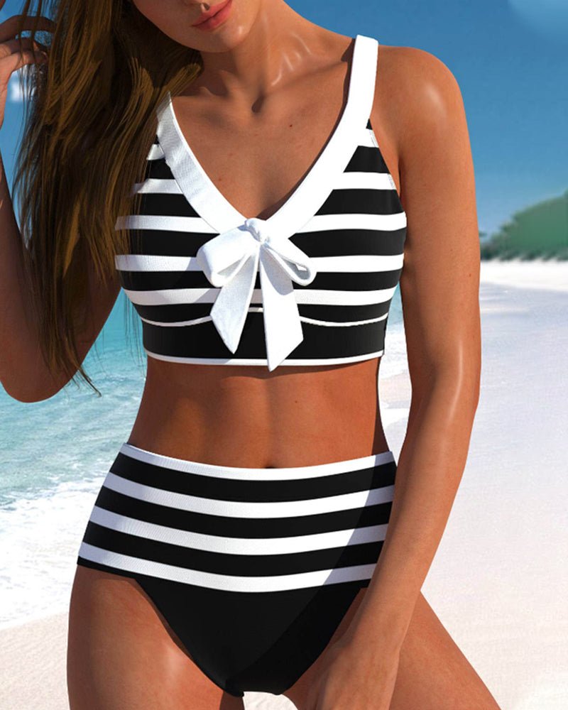 Flor | Hoge taille bikini's met strepen