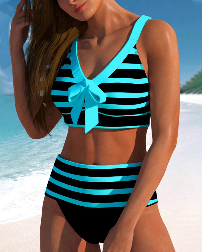 Flor | Hoge taille bikini's met strepen