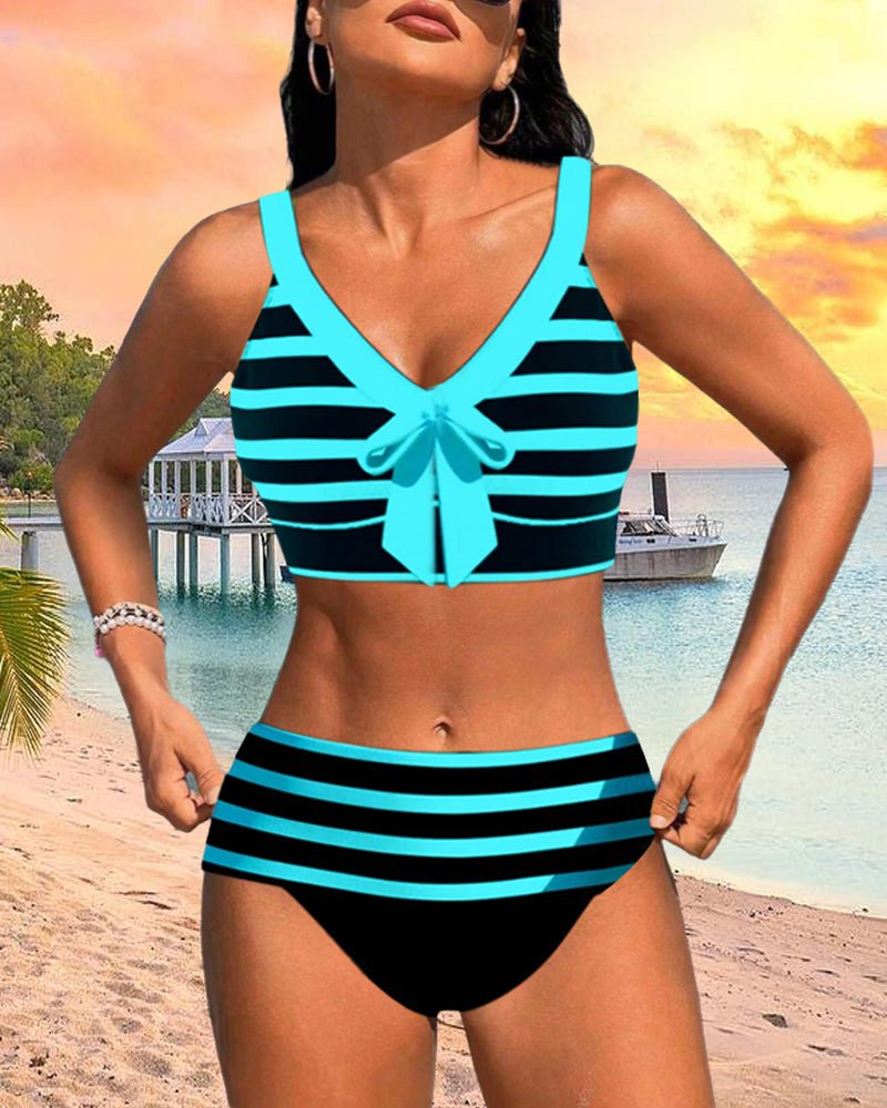 Flor | Hoge taille bikini's met strepen