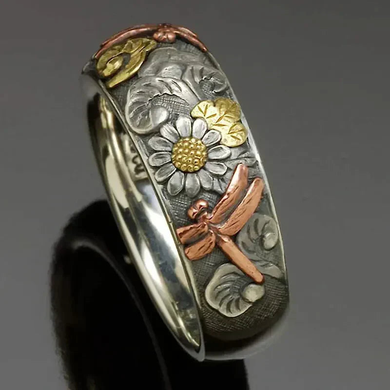 Vintage Zilveren Ring Natura