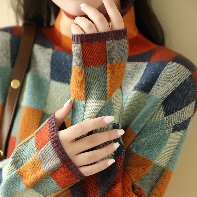 Ravelyn | Rollneck Trui met Patchwork