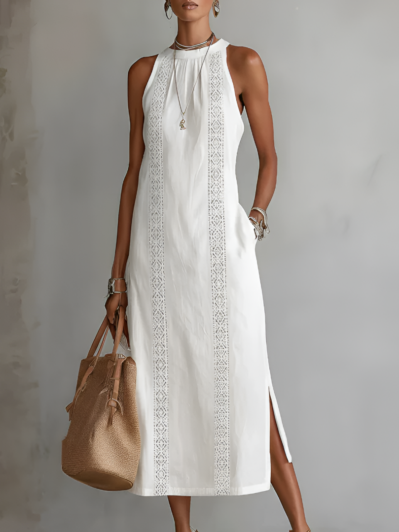 Maricar | Elegante Kant Detail Midi Jurk