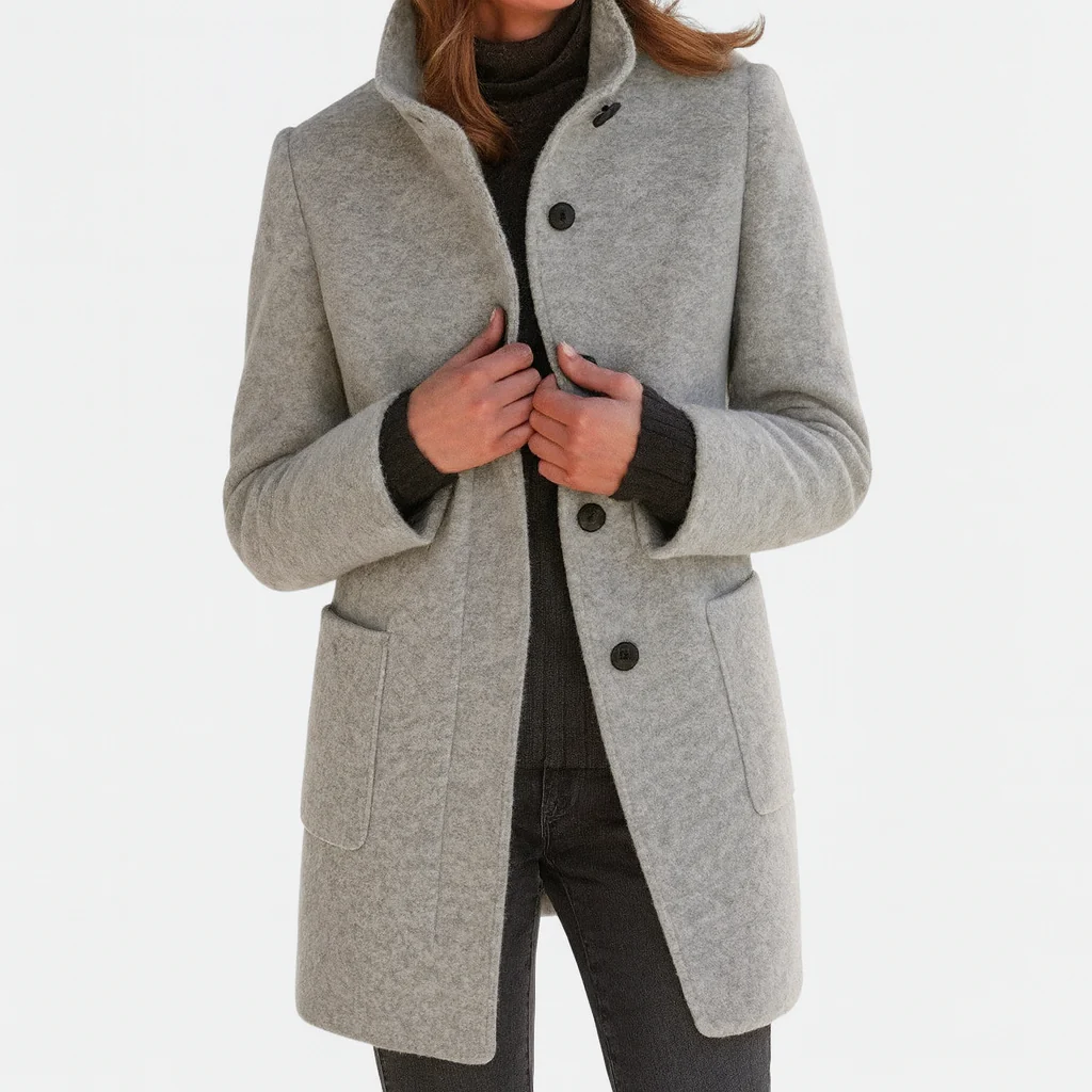 Victoria | Comfortabele Damesjas met Hoge Kraag
