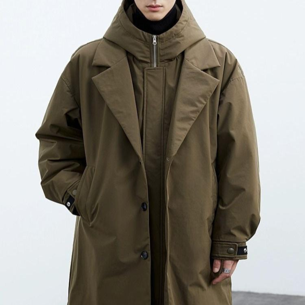 Daveron | Lange Jas met Moderne Layered Look