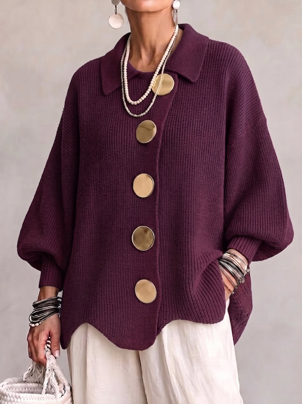 Isabelle | Oversized vest met kraag
