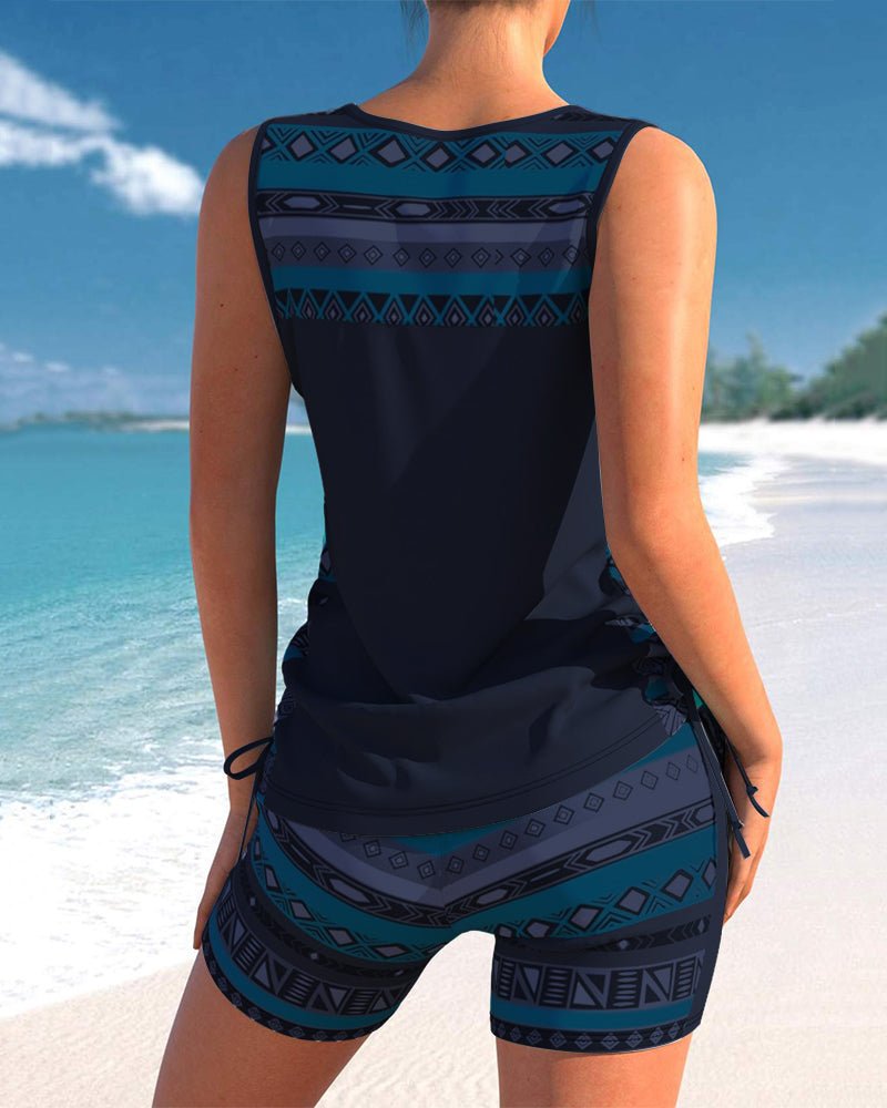 Lynna | Tankini met geometrische print en V-hals