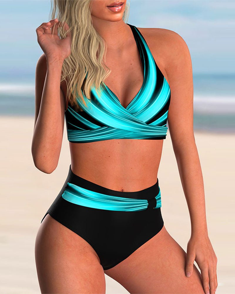 Vicky | Bikiniset met kruisdetail en print