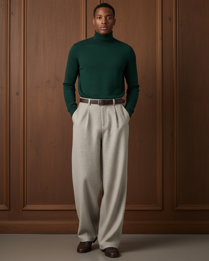 Anthony | Heren Wijde Broek met Hoge Taille